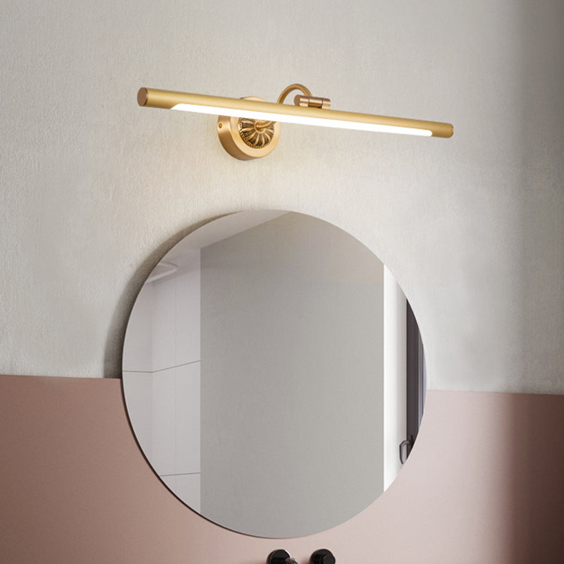 Estilo moderno de forma lineal mate de pared metal 1 luz de apliques de luz para baño de ducha