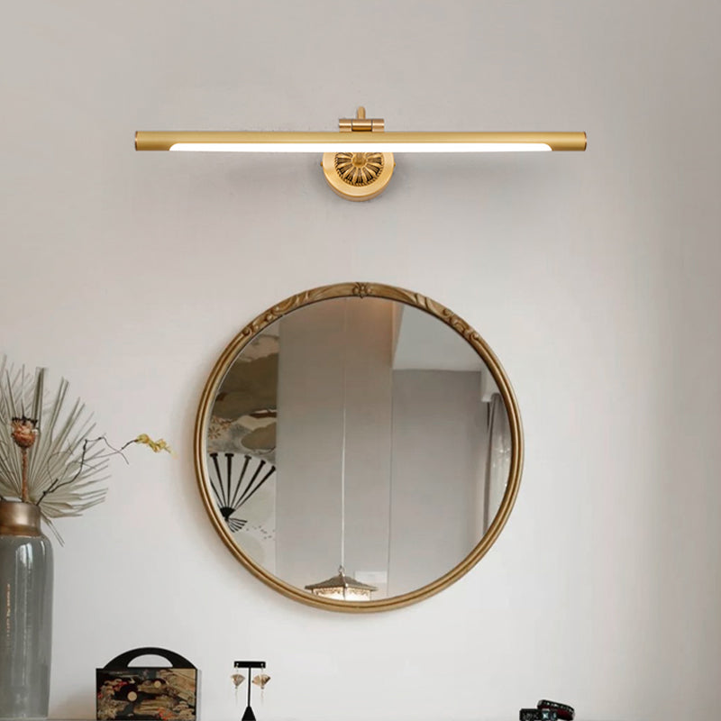 Estilo moderno de forma lineal mate de pared metal 1 luz de apliques de luz para baño de ducha