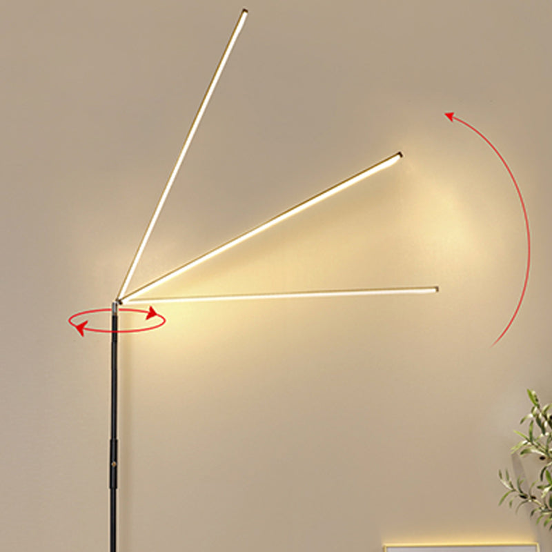 Contemporary Style Linear Shape Floor Lamp Metal 1 Light Floor Lamp