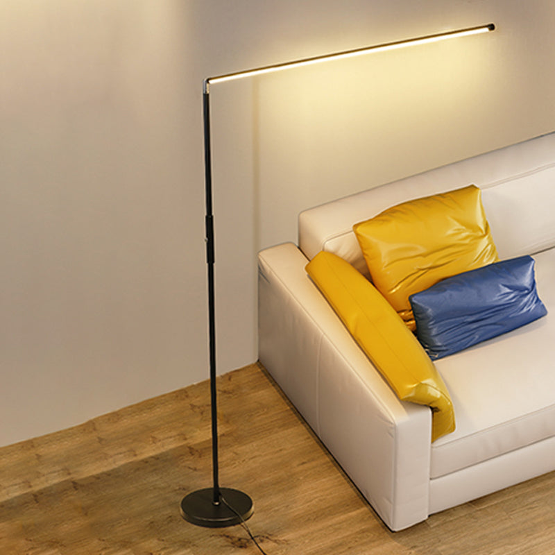 Contemporary Style Linear Shape Floor Lamp Metal 1 Light Floor Lamp