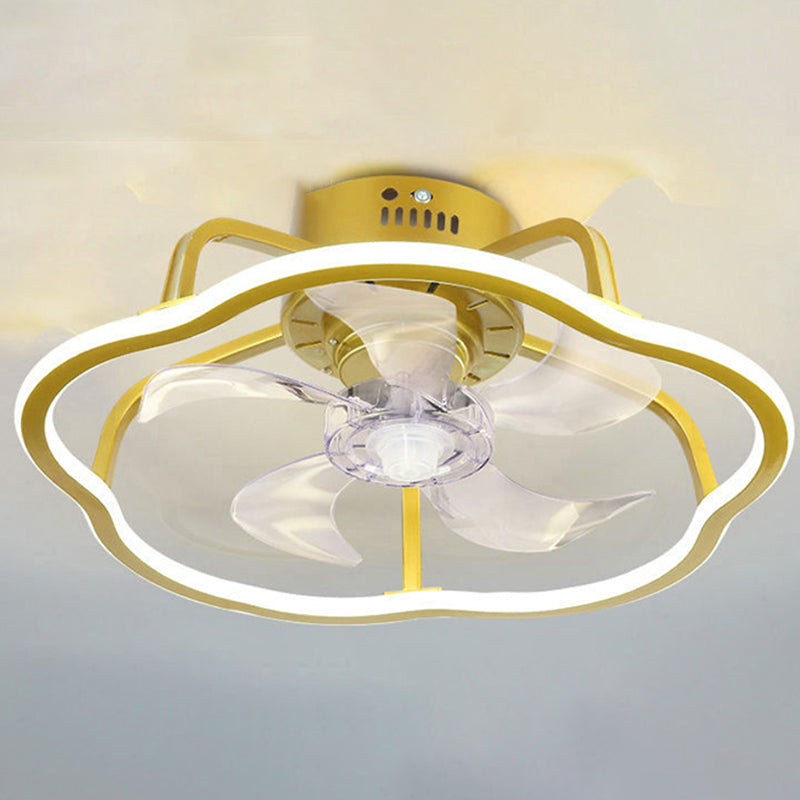 Contemporary Linear LED Ceiling Fan Light Creative Flush Mount Light for Living Room