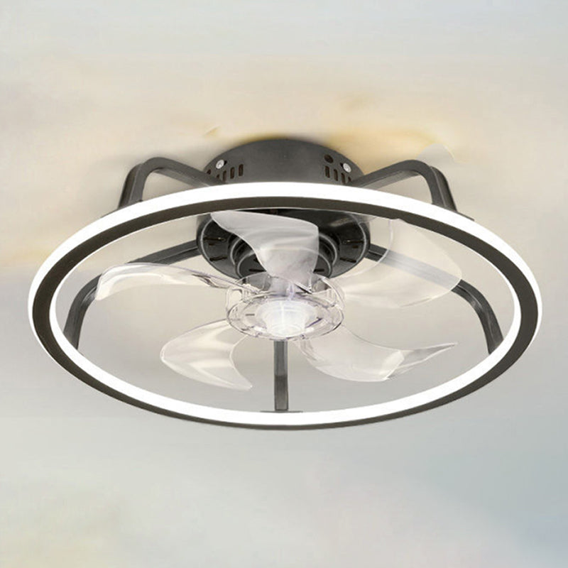 Contemporary Linear LED Ceiling Fan Light Creative Flush Mount Light for Living Room