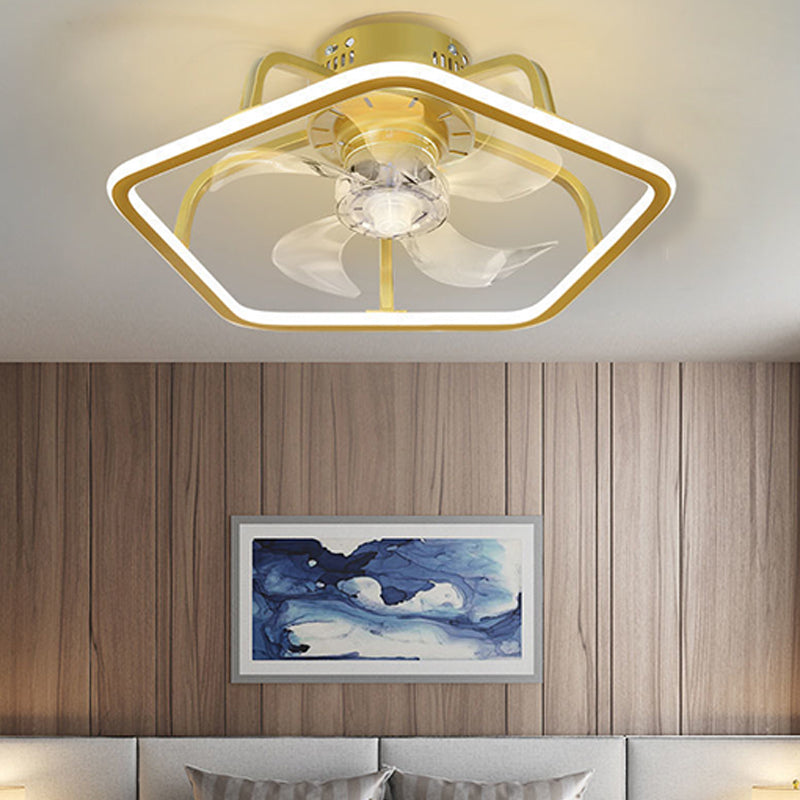 Contemporary Linear LED Ceiling Fan Light Creative Flush Mount Light for Living Room