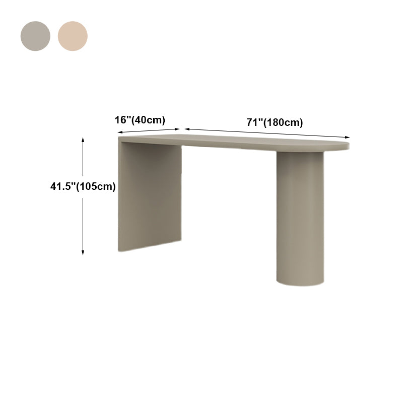 Industrial Wood Bar Table with Specialty Table Top Double Pedestal Table - 41.3" H