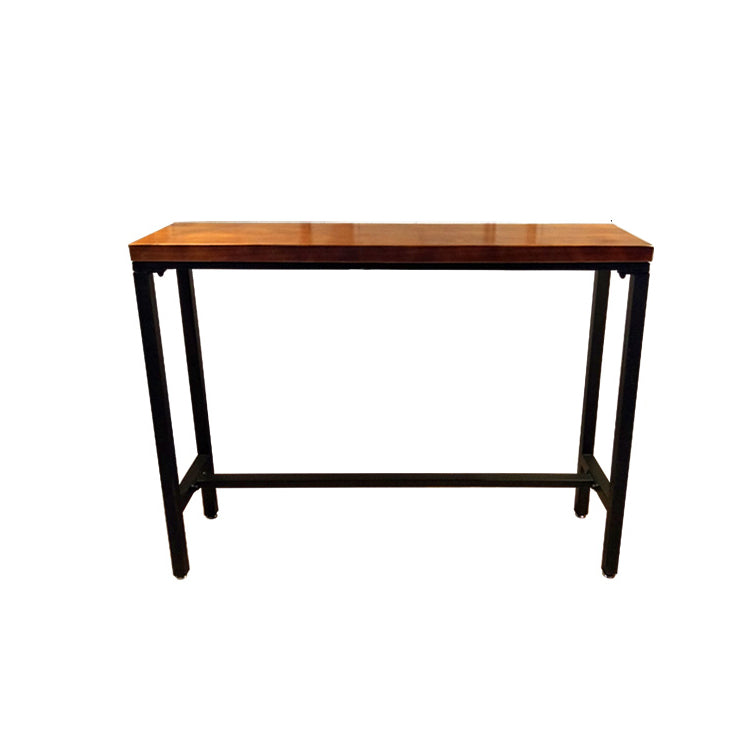 Brown Wood Bar Dining Table with Rectangle Table Top Trestle Table - 41.3" H