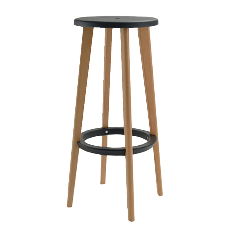 Tabourets de comptoir en bois simple contemporain sièges circulaires tabouret de bar intérieur