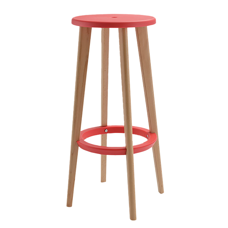 Tabourets de comptoir en bois simple contemporain sièges circulaires tabouret de bar intérieur