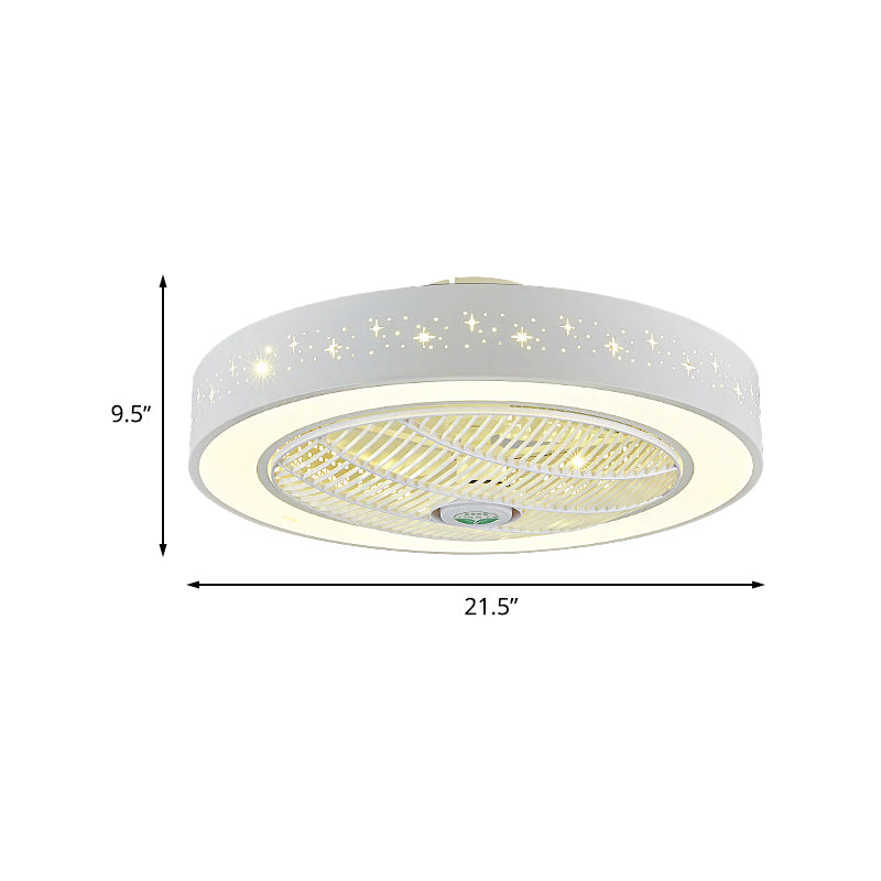 Ban à anneau de plafond lumière simplicité en acrylique LED chambre semi-luminaire d'éclairage de montage, 21,5 "de largeur