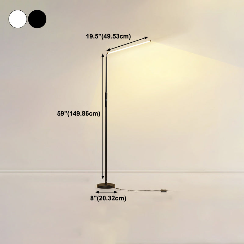 Contemporary Style Linear Shape Floor Lamp Metal 1 Light Floor Lamp