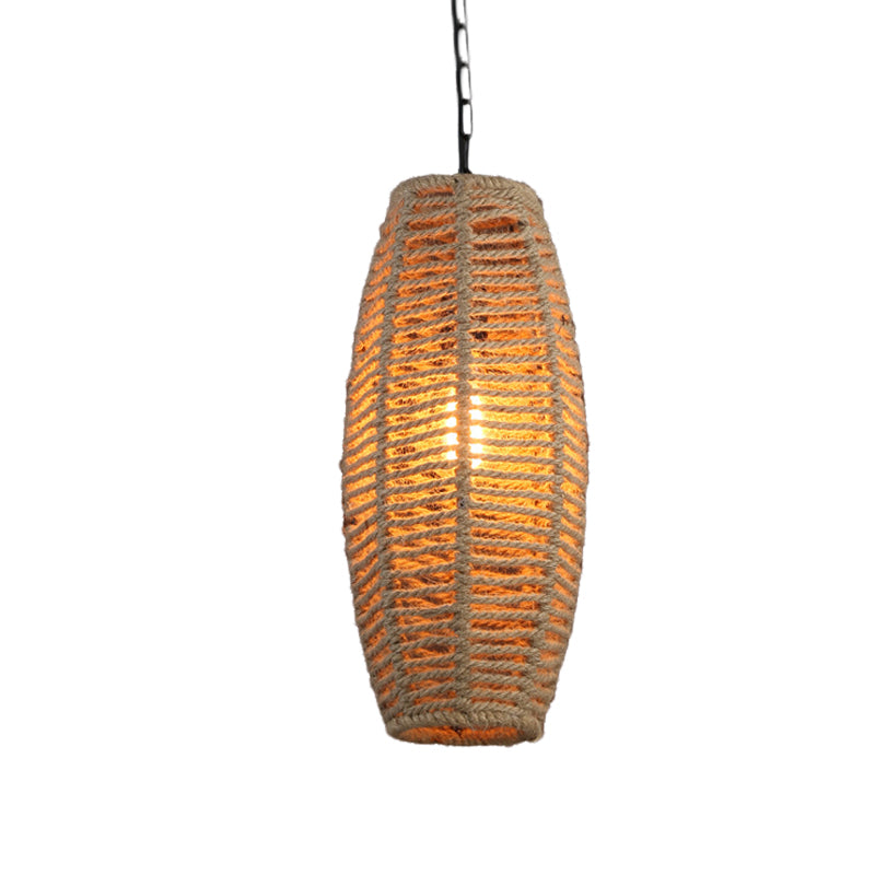 Illuminazione appesa a 1 luce Countryside Fish-Basket Forme Fungola lampada a sospensione in beige