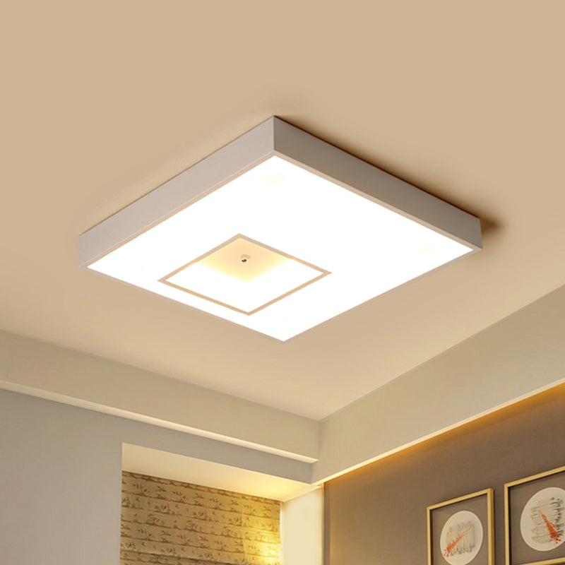 18 "/23.5" Wide Square Flush Lampada a sospensione moderna alla moda calda/bianca Illuminazione LED Acrilico Soffitto Flush Mount in nero/bianco