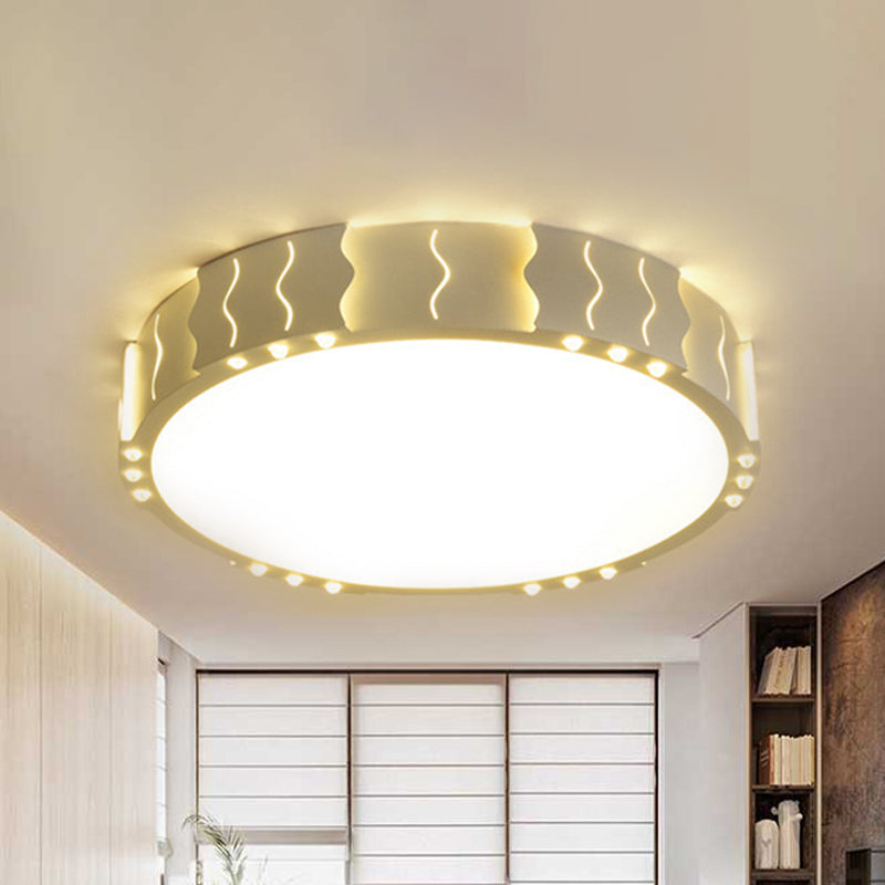 White Square / Round Flush Ceiling Light Modern Acrylique LED Living Room Ceiling Mounted Light in Warm / White Lighting