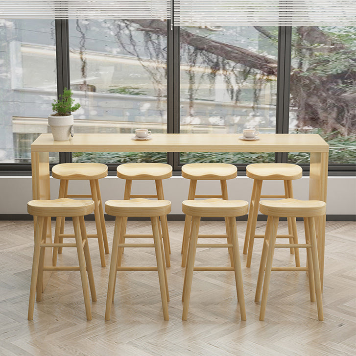 Light Brown Industrial Style Table Solid Wood Milk Tea Shop Casual Bar Table