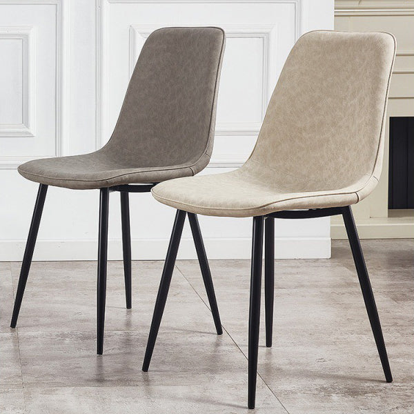 Chaises de cuisine de style moderne chaise sans bras avec des jambes en métal