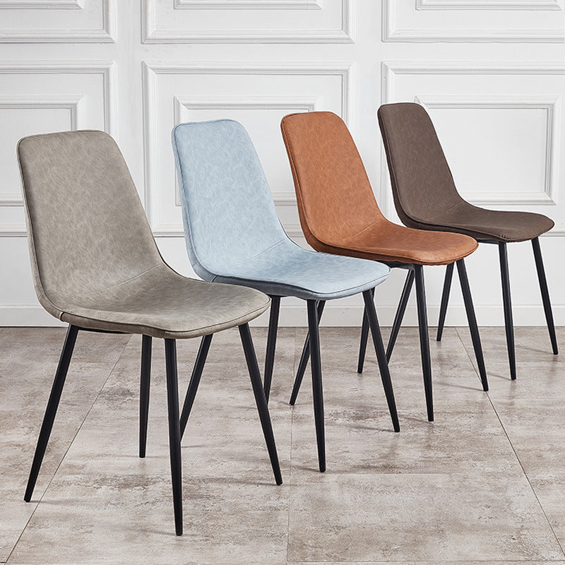 Chaises de cuisine de style moderne chaise sans bras avec des jambes en métal