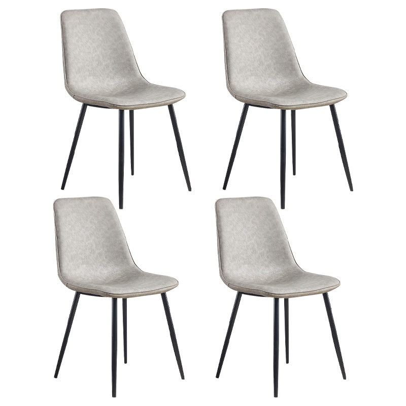 Chaises de cuisine de style moderne chaise sans bras avec des jambes en métal