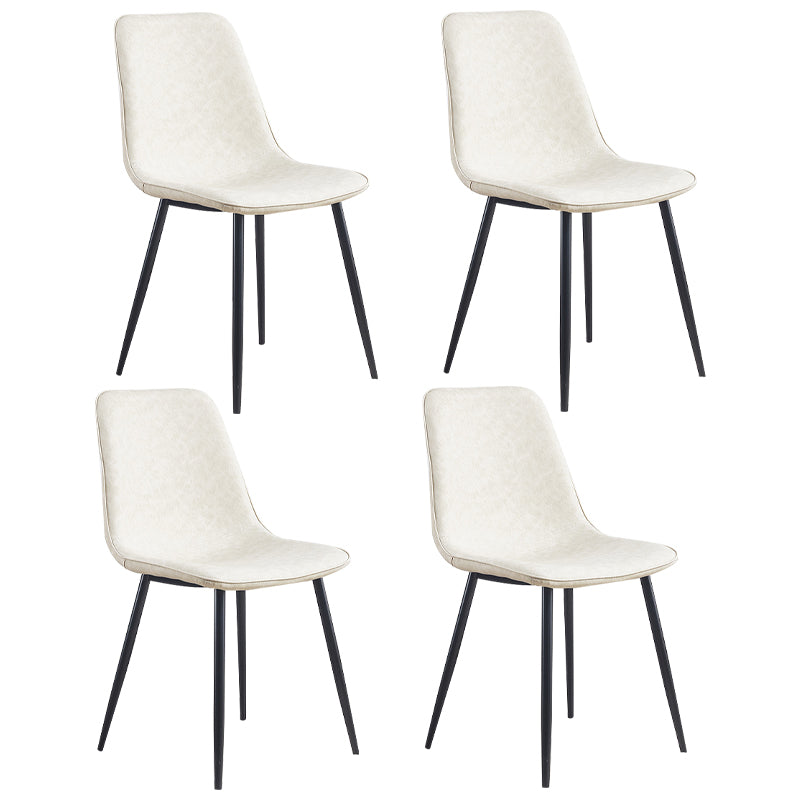 Chaises de cuisine de style moderne chaise sans bras avec des jambes en métal