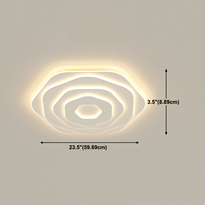 Lámparas empotradas modernas Lámparas de montaje empotradas de hierro hexagonal de 1 luz en blanco