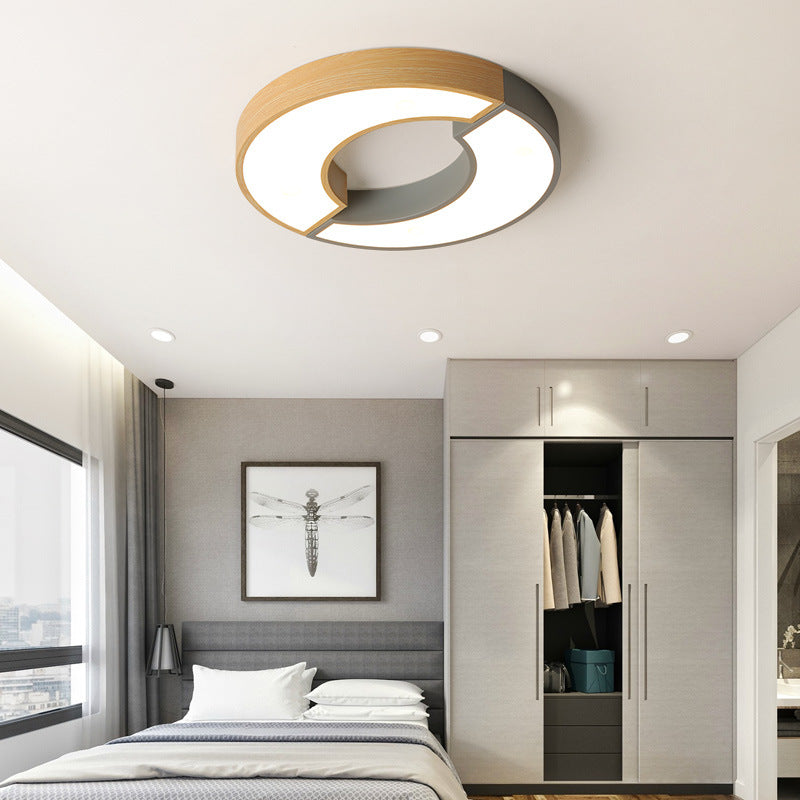 2 Light Circle Ceiling Light Modern Macaron Style Metal Ceiling Lighting for Bedroom