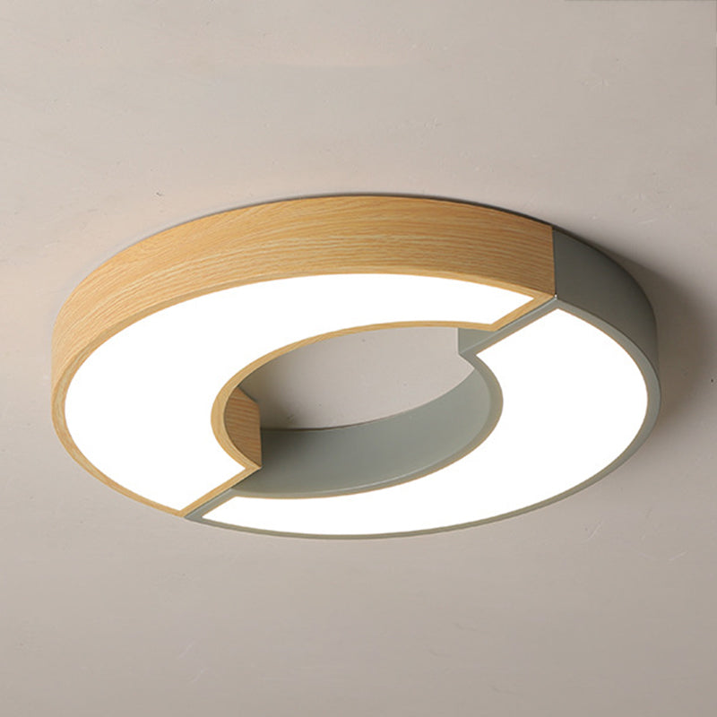 2 Light Circle Ceiling Light Modern Macaron Style Metal Ceiling Lighting for Bedroom