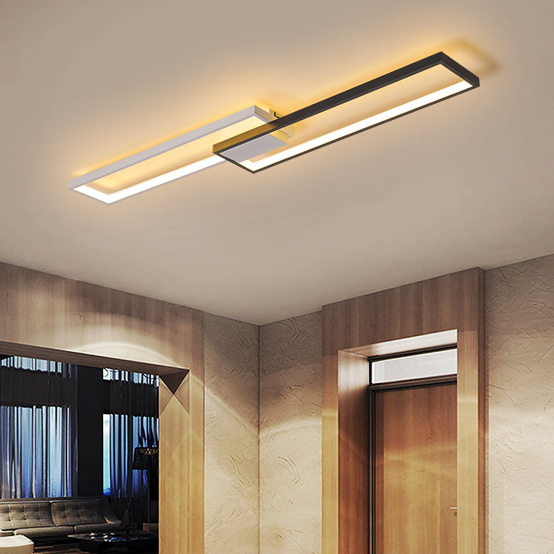 Modern Style Rettangolare Shade Soffitto Light Metallo 2 - Light Massimale Light per Restaurant