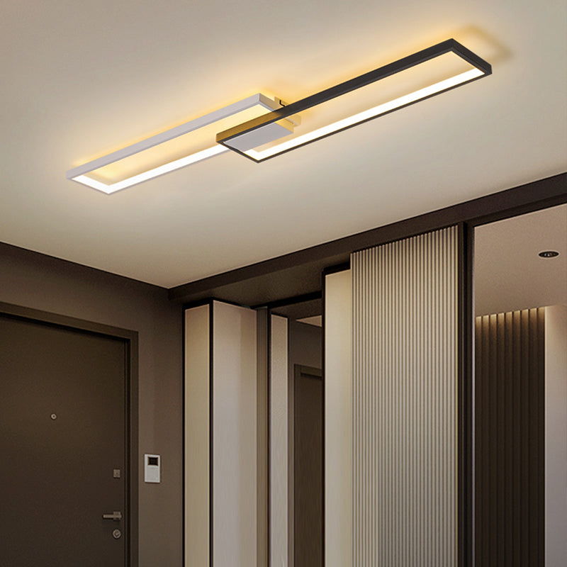 Modern Style Rettangolare Shade Soffitto Light Metallo 2 - Light Massimale Light per Restaurant