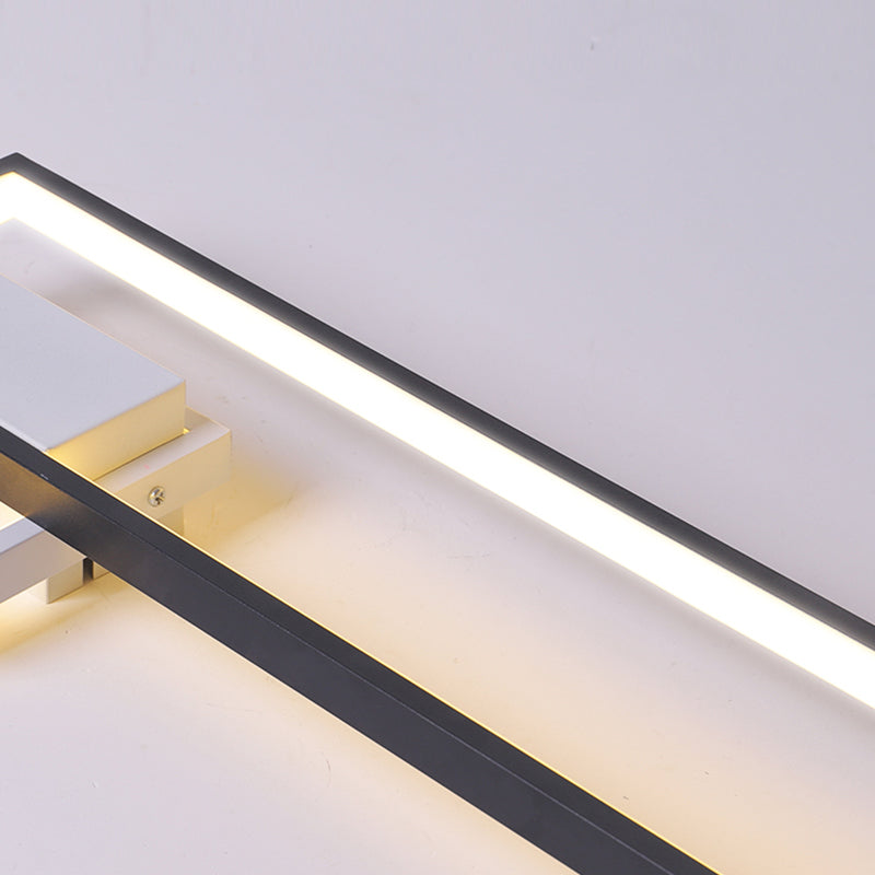 Lámpara de techo rectangular de estilo moderno, lámpara de techo de metal con 2 luces para restaurante