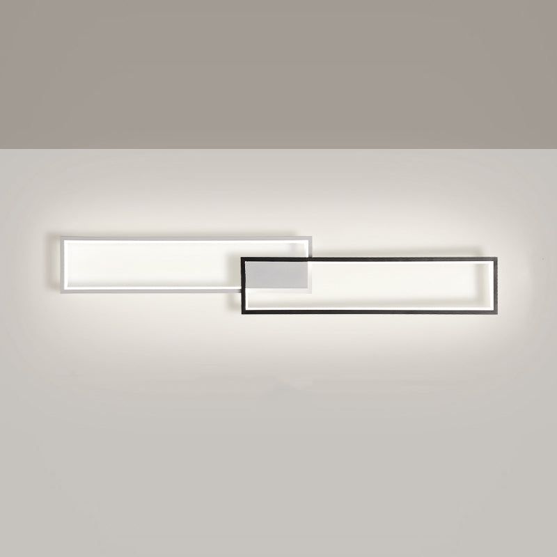 Lámpara de techo rectangular de estilo moderno, lámpara de techo de metal con 2 luces para restaurante