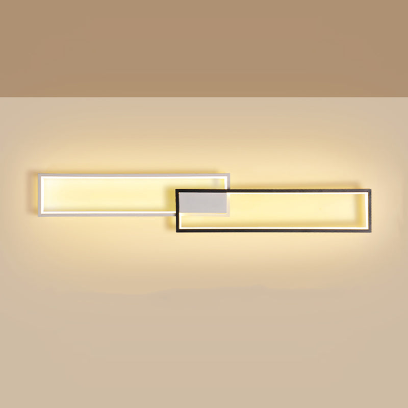 Modern Style Rettangolare Shade Soffitto Light Metallo 2 - Light Massimale Light per Restaurant