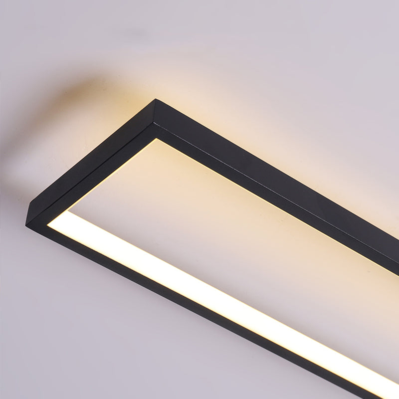 Modern Style Rectangular Shade Ceiling Light Metal 2-Light Ceiling Light for Restaurant