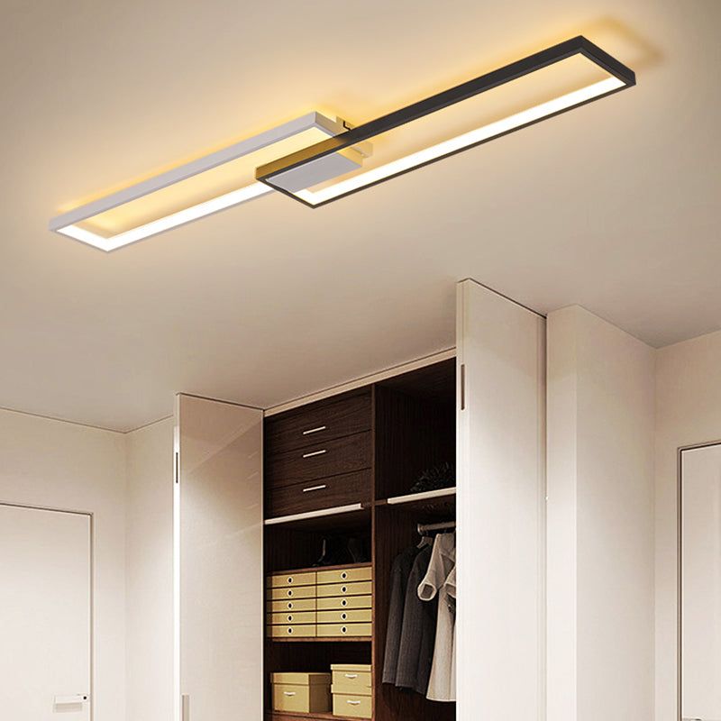 Modern Style Rettangolare Shade Soffitto Light Metallo 2 - Light Massimale Light per Restaurant