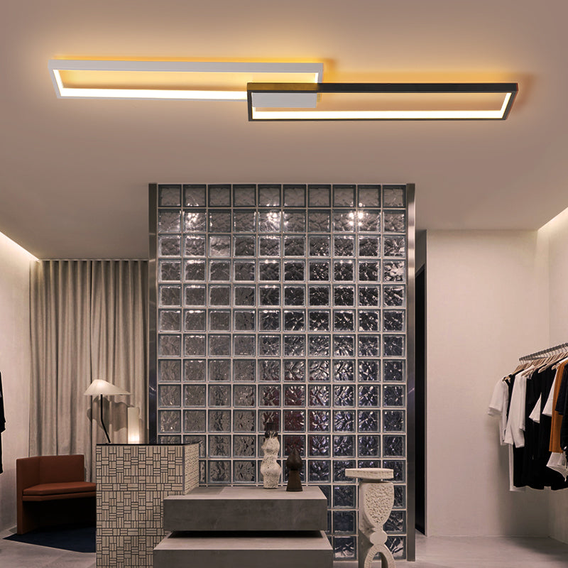 Modern Style Rettangolare Shade Soffitto Light Metallo 2 - Light Massimale Light per Restaurant