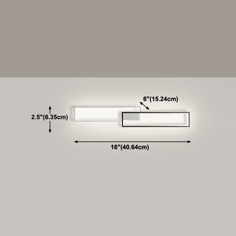 Lámpara de techo rectangular de estilo moderno, lámpara de techo de metal con 2 luces para restaurante