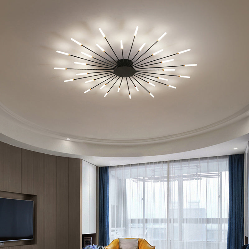 Modern Style Linear Shade Soffitto Lampada Metallo 1 Led Soffitto Illuminazione per Living Room