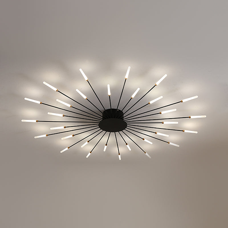 Style moderne Linear Shade Ceiling Lamp Metal 1 Headed Ceiling Lighting for Living Room