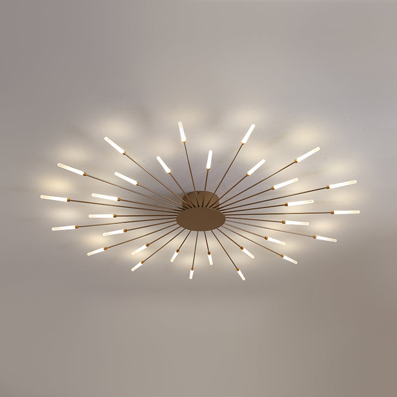 Style moderne Linear Shade Ceiling Lamp Metal 1 Headed Ceiling Lighting for Living Room