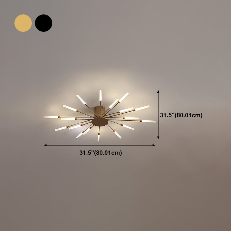 Style moderne Linear Shade Ceiling Lamp Metal 1 Headed Ceiling Lighting for Living Room