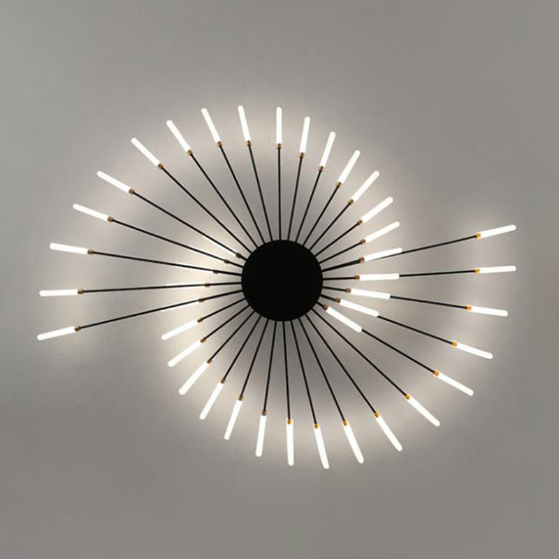 Modern Style Linear Shade Ceiling Lamp Metal 1 Headed Ceiling Lighting for Restaurant