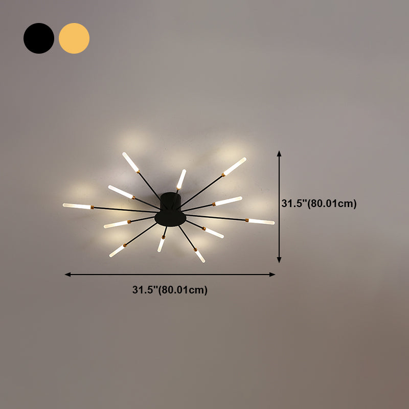 Modern Style Linear Shade Ceiling Lamp Metal 1 Headed Ceiling Lighting for Restaurant