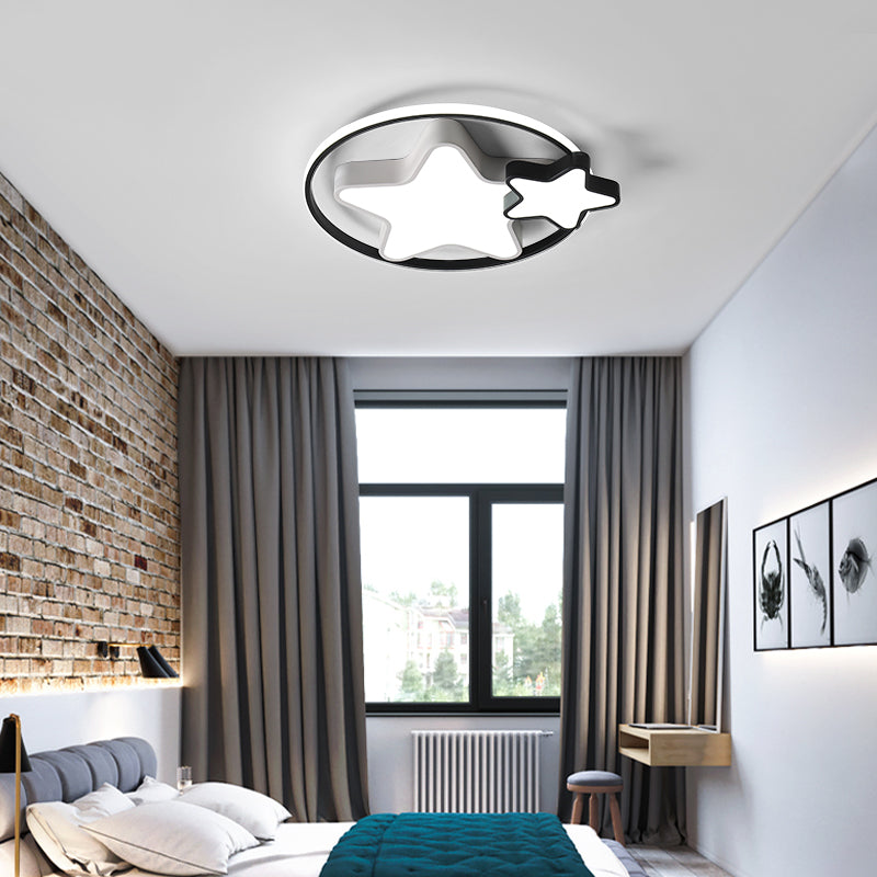 Lampada da soffitto a forma di stella LED Modern Iron 3 Lights Flush Mount per camera da letto