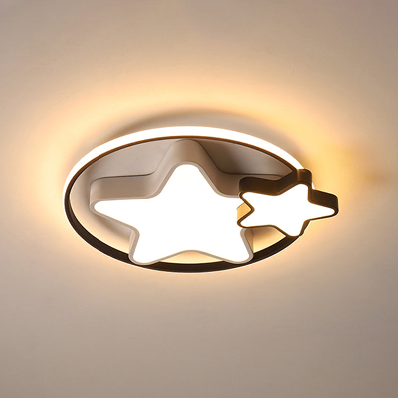 Star Shape LED Ceiling Lamp Modern Iron 3 Lights Flush Mount for Bedroom