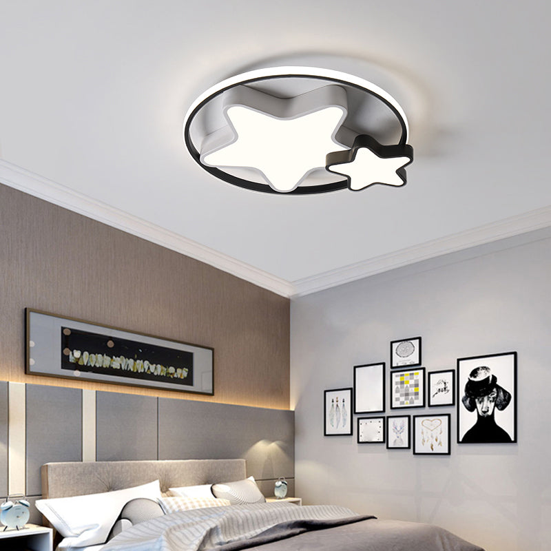 Star Shape LED Ceiling Lamp Modern Iron 3 Lights Flush Mount for Bedroom