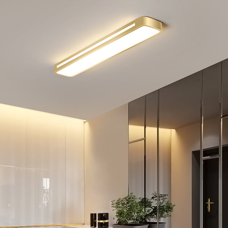 Lámpara de techo LED con forma geométrica, hierro moderno, 2 luces, montaje empotrado para dormitorio