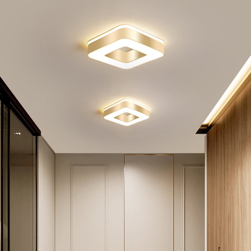 Geometry Shape LED Ceiling Lamp Modern Iron 2 Lights Flush Mount pour Bedroom