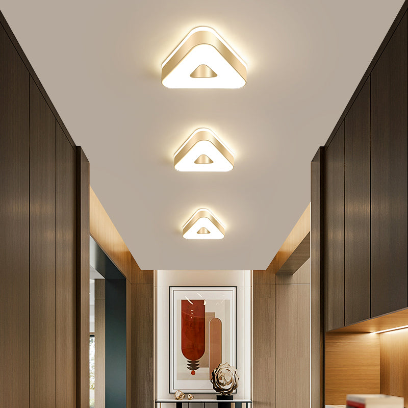 Geometry Shape LED Ceiling Lamp Modern Iron 2 Lights Flush Mount for Bedroom