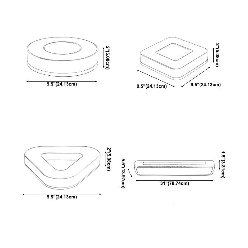 Geometrie Form LED Deckenlampe moderne Eisen 2 Lichter Flush Mount für Schlafzimmer