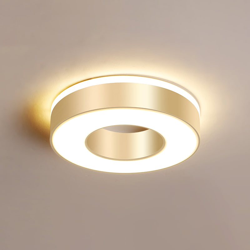 Geometry Shape LED Ceiling Lamp Modern Iron 2 Lights Flush Mount pour Bedroom