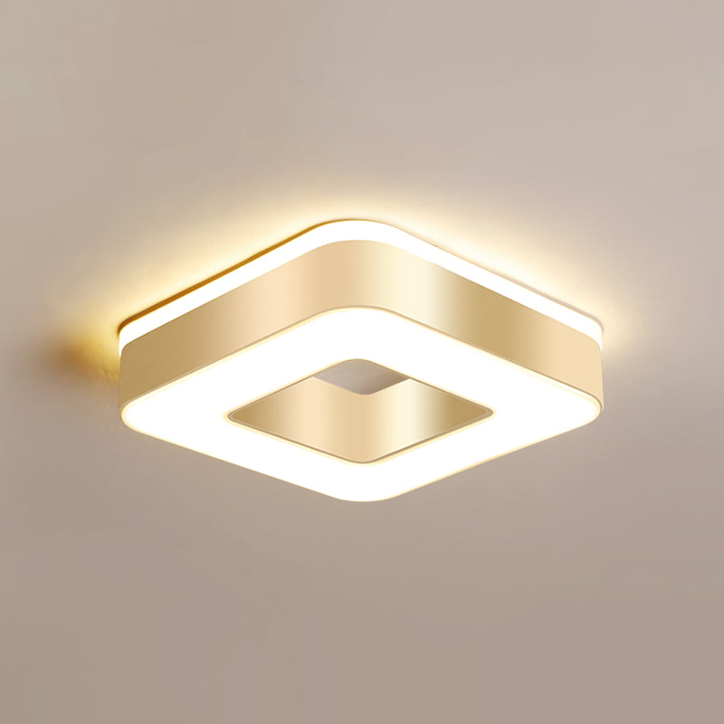 Geometry Shape LED Ceiling Lamp Modern Iron 2 Lights Flush Mount for Bedroom