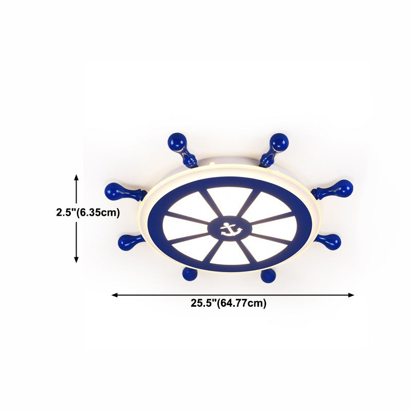 Lampada da soffitto a LED di forma rotonda per bambini, in ferro, a 1 luce, da incasso per camera da letto