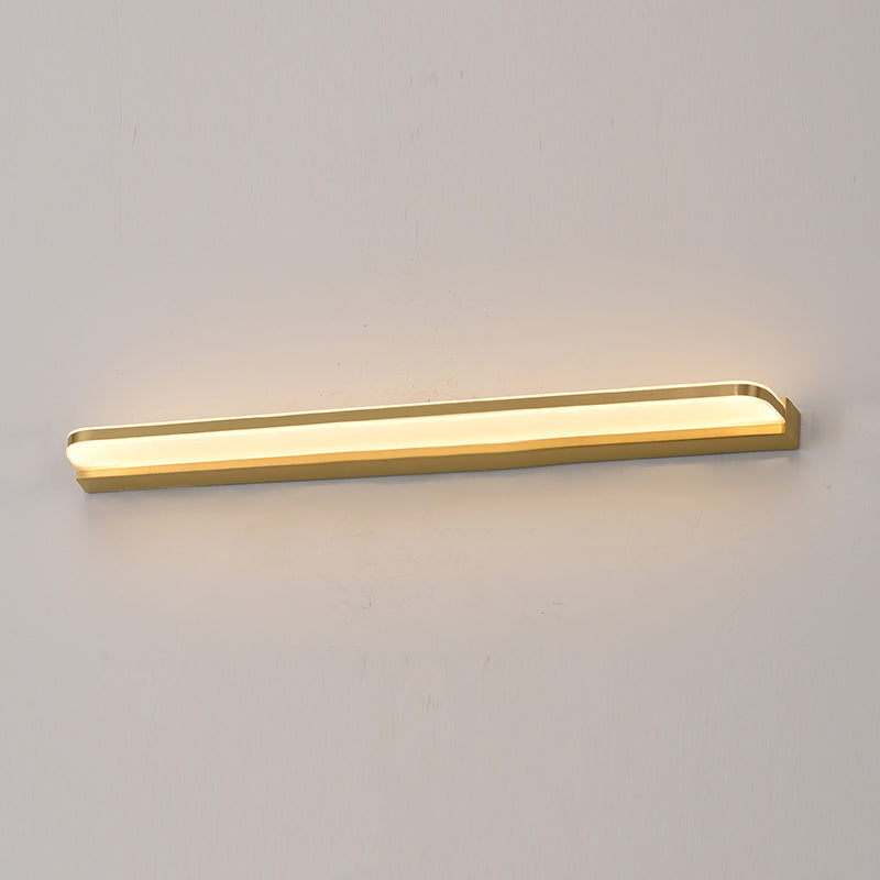 Estilo moderno de forma lineal iluminación de pared metal 1 apliques de luz para baño